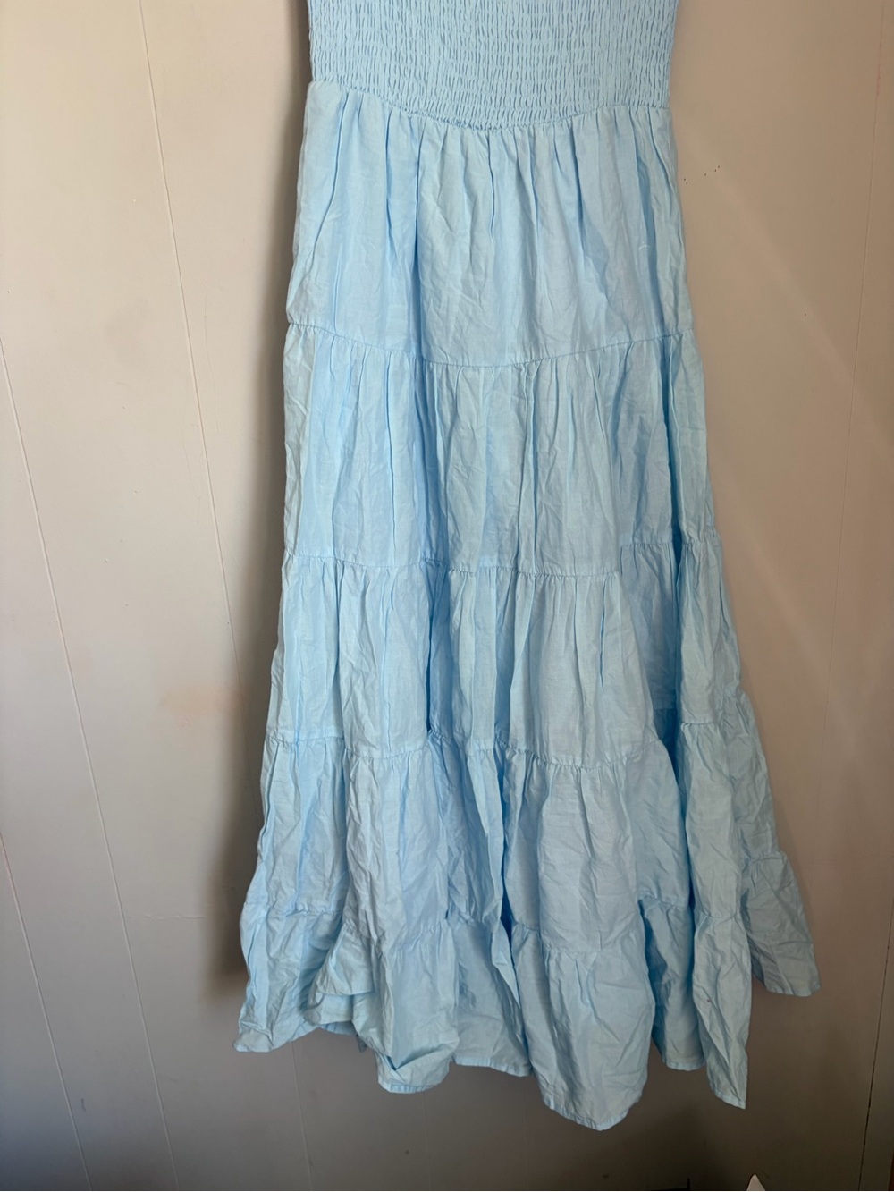 Petal & pup Light Blue Tie-Shoulder Smocked Maxi Dress - Picture 2 of 6